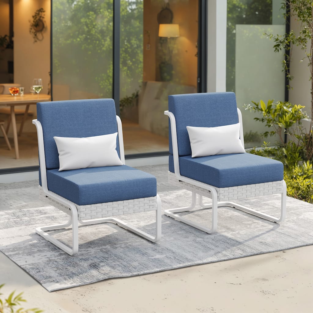 Corvus Akrotiri Outdoor Wicker Club Chair Set (Set of 2) with Olefin Cushions