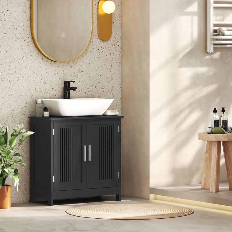 kleankin Under Sink Cabinet for Efficient Small Bathroom Storage, Modern and Elegant Bathroom Cabinet Storage for Small Spaces