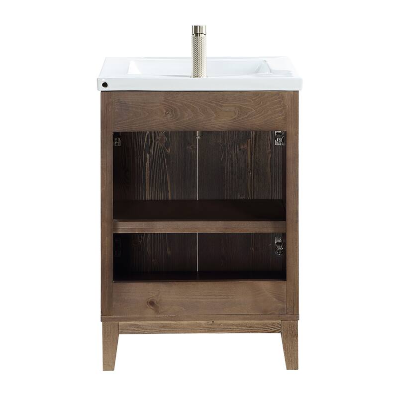 Palos Single Bath Vanity with Ceramic Basin Top without Mirror