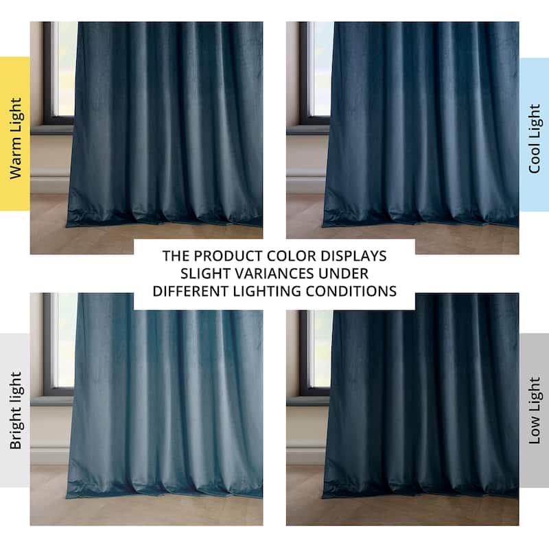 Exclusive Fabrics Heritage Plush Velvet Room Darkening Curtains (1 Panel) Luxury Velvet Curtains for Bedroom & Living Room.