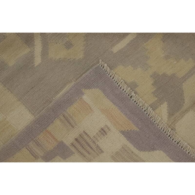Hand Woven Southwestern Wool Purple Geometric Area Rug - 7' 10'' X 5' 1''