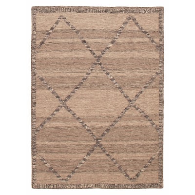 ECARPETGALLERY Flat-Weave Marrakech Tan Wool Kilim - 5'3 x 7'6