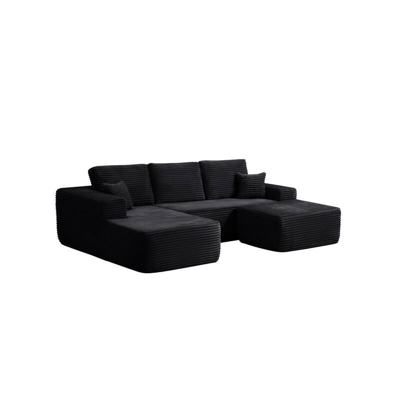 104'' L-Shaped Modern Modular Sectional Sofa with Moveable Ottoman