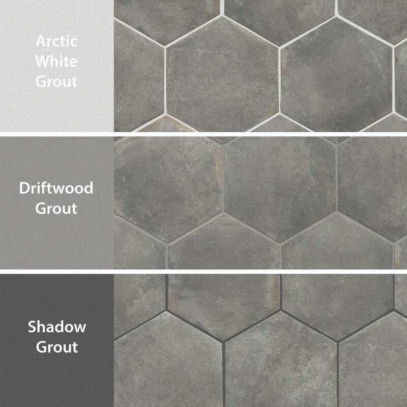 Merola Tile D'Anticatto Hex Notte 11" x 12-3/4" Porcelain Floor and Wall Tile