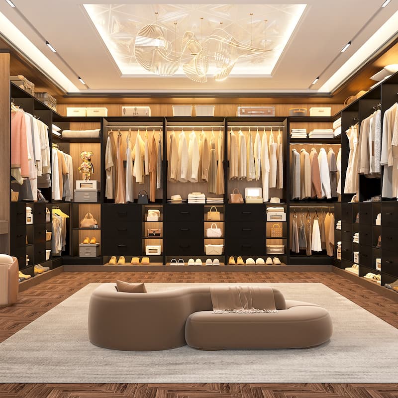 Cimly Set of 3 Freestanding Corner Closet System, Space-saving Closet Organizer for Walk-in/ Reach-in Closet