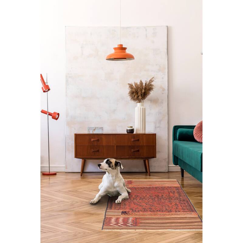 ECARPETGALLERY Flat-Weave Kashkoli FW Red Wool Tapestry Kilim - 2'9 x 5'0