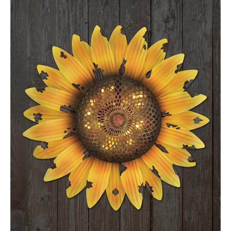 Solar Sunflower Wall Decor