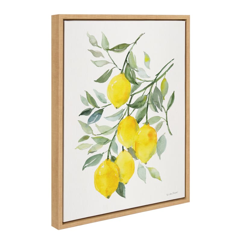 Kate and Laurel Sylvie Lemon Citrus Framed Canvas by Patricia Shaw - 18x24 - Plastic - Natural