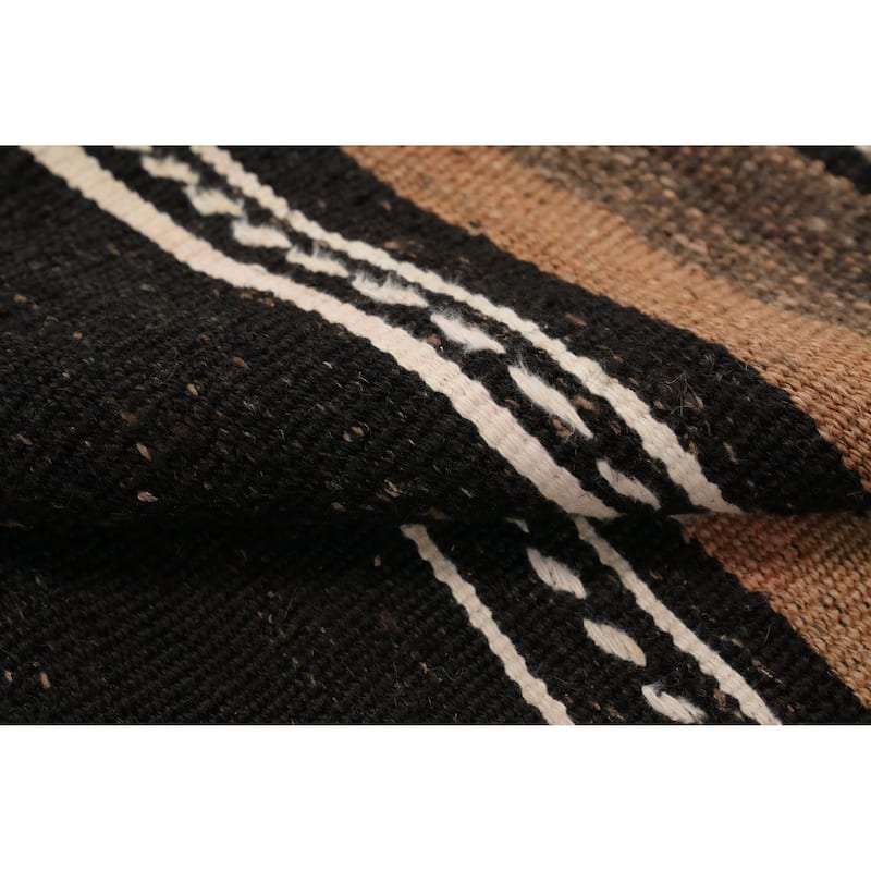 Hand Woven Oriental 100% Wool Carpet Southwestern Tribal Multi-Colored Kilim Area Rug - 7' 3'' X 5' 10''