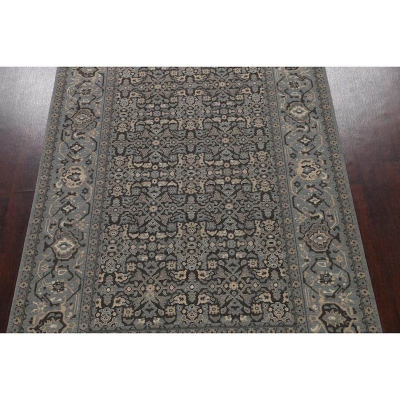 Silver Washed Ziegler Turkish Living Room Area Rug Wool Carpet - 6'7" x 9'10"