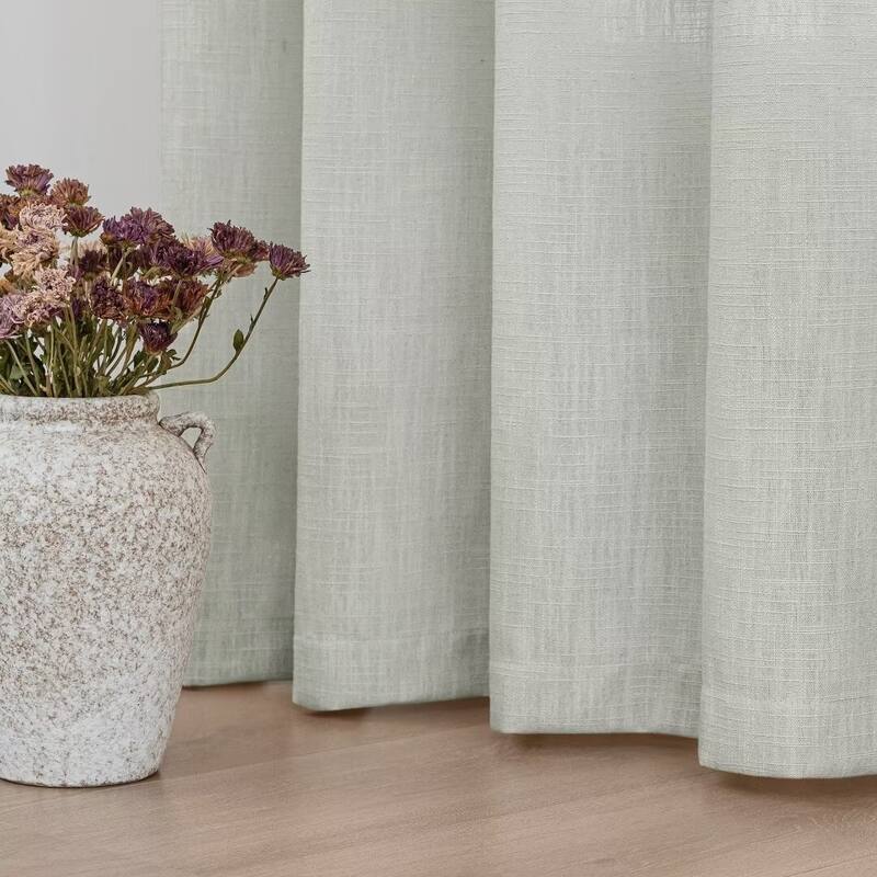 Linen Texture Light Filtering Grommet Panel Pair