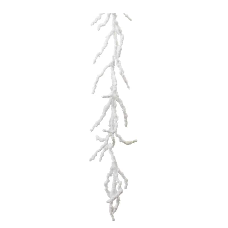 Flocked Twig Artificial Christmas Garlands 5' x 9" Unlit Set of 2