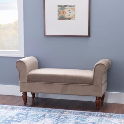 Copper Grove Rushbrook Classic Light Brown Microfiber Bench