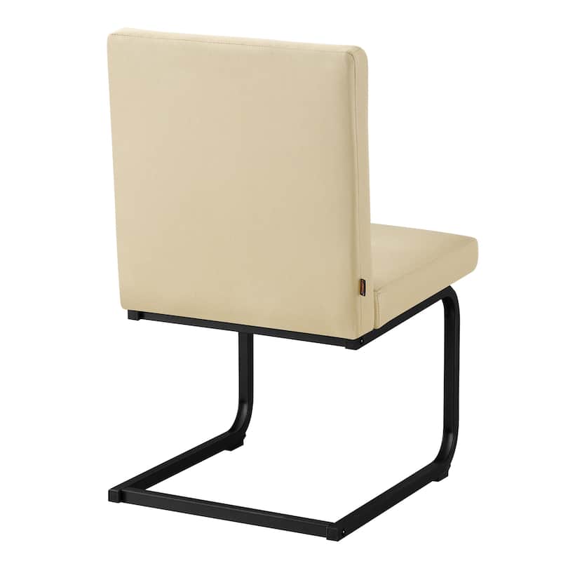 Dining Chairs Set of 2,Upholstered Kitchen Chairs with Metal Legs,Armless Chair with Comfortable Seat