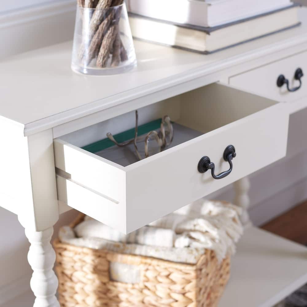 SAFAVIEH Henretta 2-Drawer Console Table - 35.5" W x 13" L x 29.5" H - 35.5" W x 13" L x 29.5" H - 36"W x 13"D x 30"H