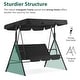 preview thumbnail 21 of 21, MCombo 3-Person Patio Swing Chair, Adjustable Canopy Hanging Swing, Removable Cushions, 4003