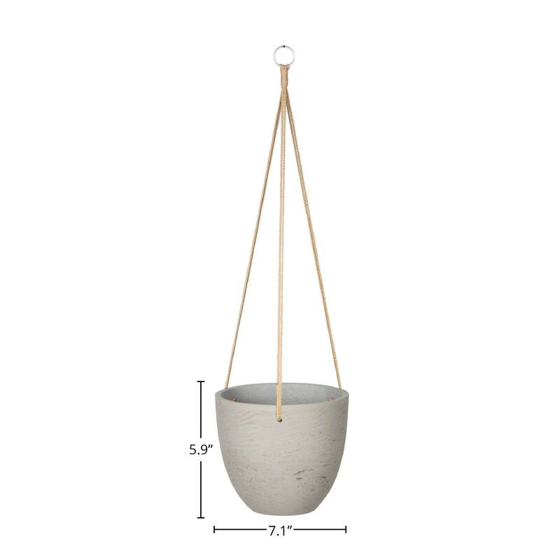 Last Chance Small Hanging Pot, Cement Grey