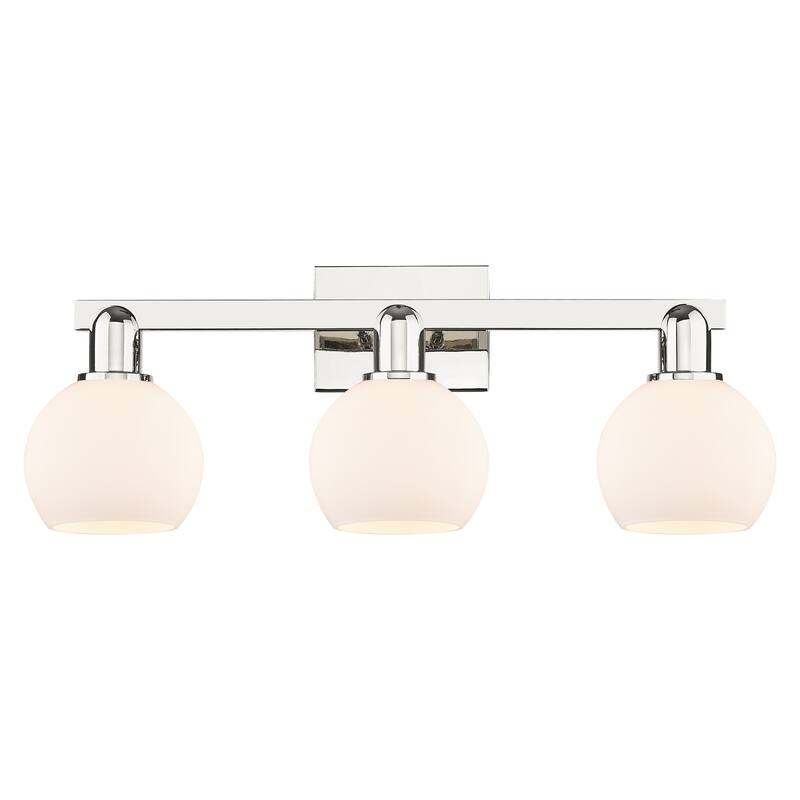 Innovations Lighting Endless Possibilities Arcadia - Athens - 3 Light 25" Bath Vanity Light - Polished Nickel/Matte White