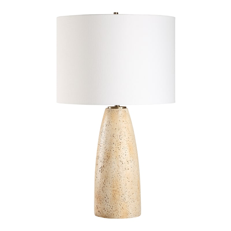 Tapered Base Table Lamp with Drum Shade - 26.5" - Brown
