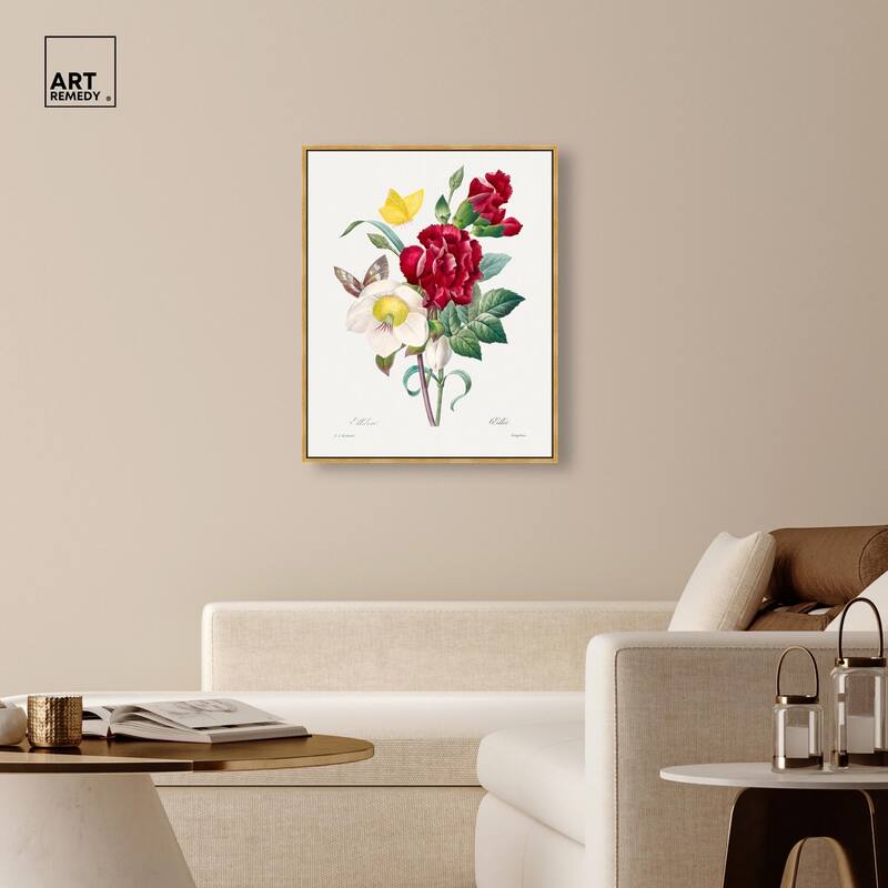 Winter Rose and Carnation Canvas by Art Remedy