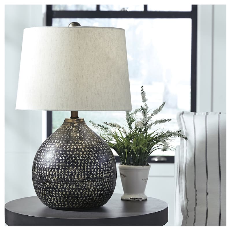 Maire Metal 24 Inch Table Lamp - Black and Gold Finish