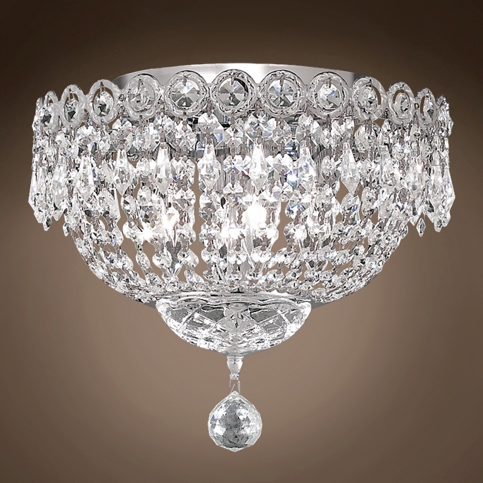 Empire Design 4 Light 12 Chrome Flush Mount With Clear Swarovski Crystals 10.00 Bed Bath Beyond 39024410