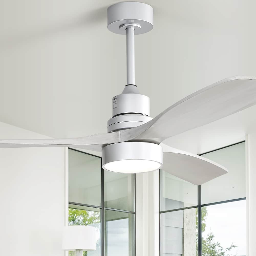 48/52 Inch Noiseless Integrated LED Light Ceiling Fan with Remote Control, Reversible DC Motor