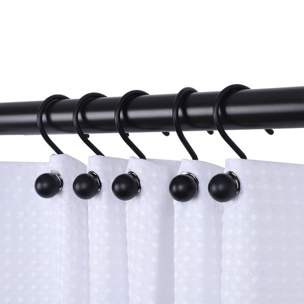 Utopia Alley HK7BN Ball Shower Curtain Hooks for Bathroom Shower Rods Curtains Set of 12 - Oil Rubbed Bronze