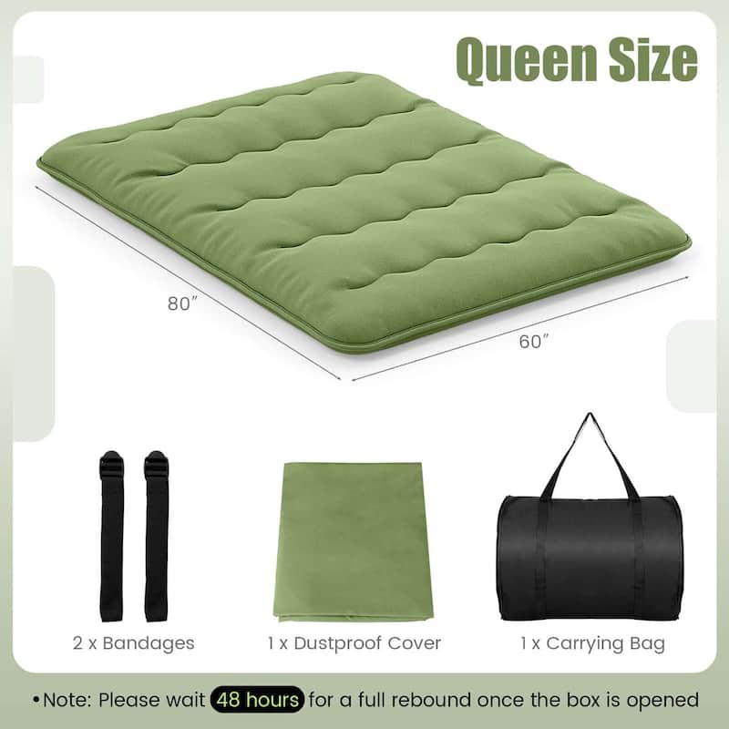 Portable Futon Mattress Foldable Camping Mattress Tatami Mat - Queen