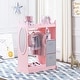 preview thumbnail 1 of 17, UTEX Kids Dress up Storage with Mirror and Storage Bin,Kids Armoire Dresser,Costume Closet,Pretend Storage Closet for Kids Grey/Pink