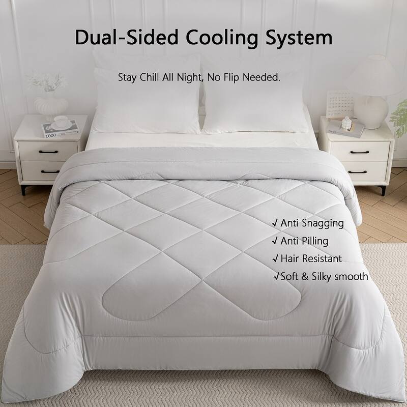 Double-Sided Cooling Comforter for Hot Sleepers