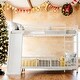 preview thumbnail 1 of 13, Kid Bed Frame Unique Metal Twin over Twin Size Bunk Bed with Slide and Guardrails White