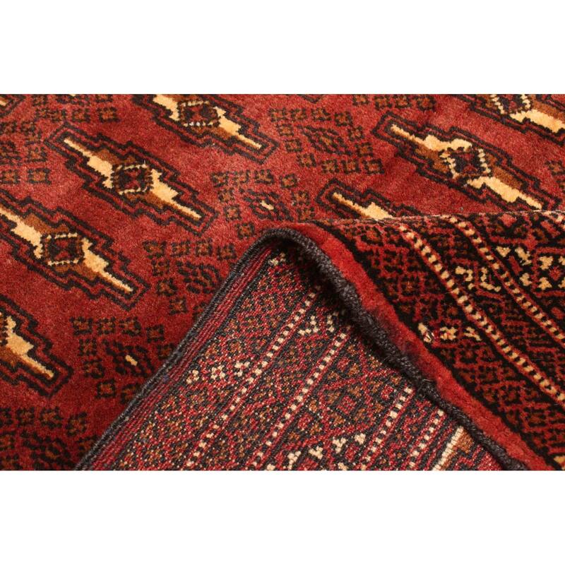ECARPETGALLERY Hand-knotted Teimani Dark Red Wool Rug - 3'1 x 4'4