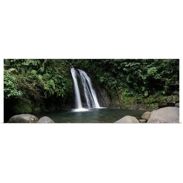 Waterfall In A Forest Cascade Aux Ecrevisses Guadeloupe National Park Guadeloupe Multi Overstock