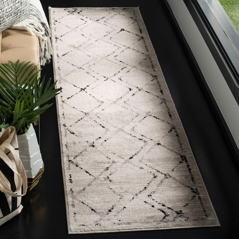 SAFAVIEH Skyler Asimina Modern Rug - 2' x 12' Runner - Ivory/Grey