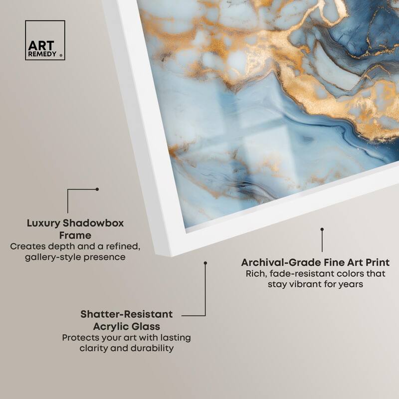 Golden Cloud Marble Shadowbox by Art Remedy