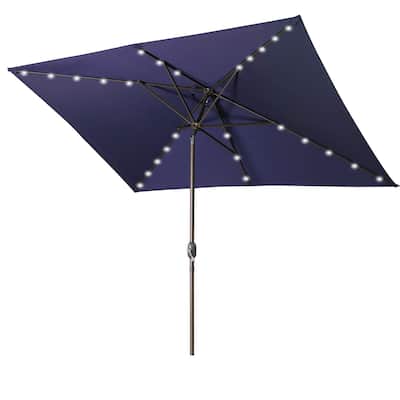 Patio Umbrella and Solar Lights 6.5 ft. x 10 ft, 26 LED lights