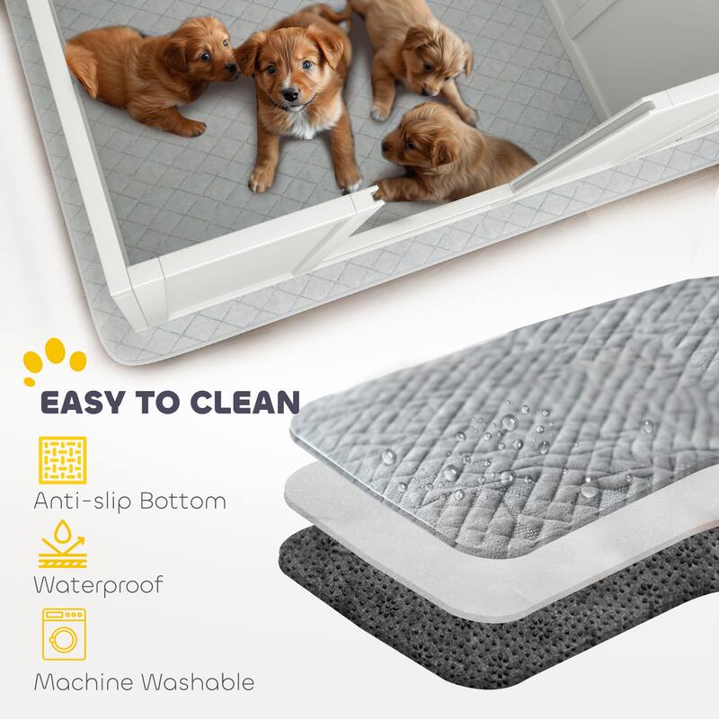 PawHut Whelping Box for Dogs with Waterproof Whelping Pad, Dog Whelping Pen with Clear Panels, 33.1" L x 31.5" W x 18.9" H