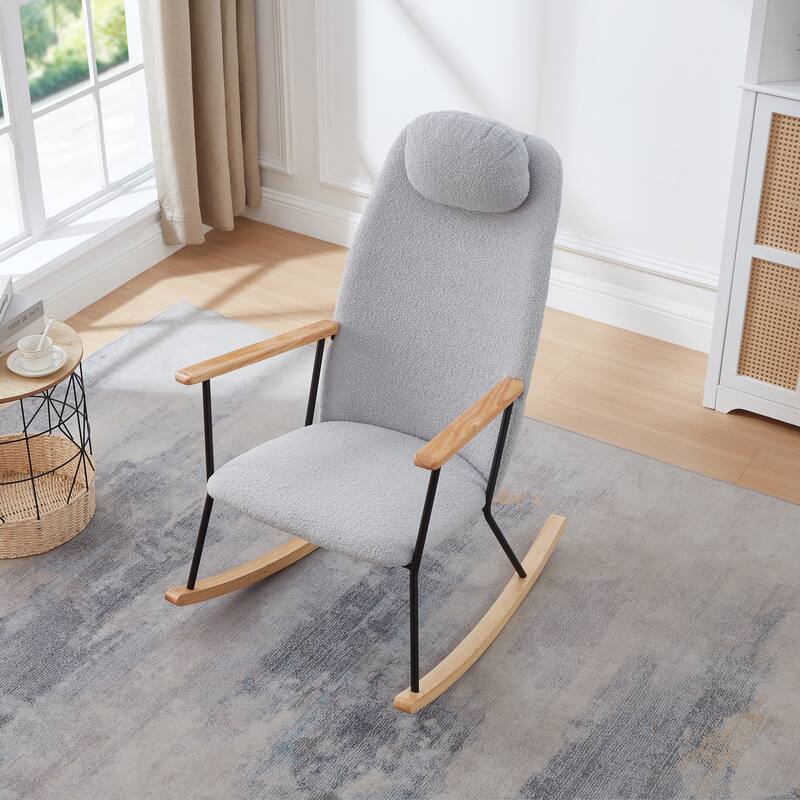 Modern Rocking Accent Chairs Comfy Side Chair for Nursery, Bedroom, Living Room