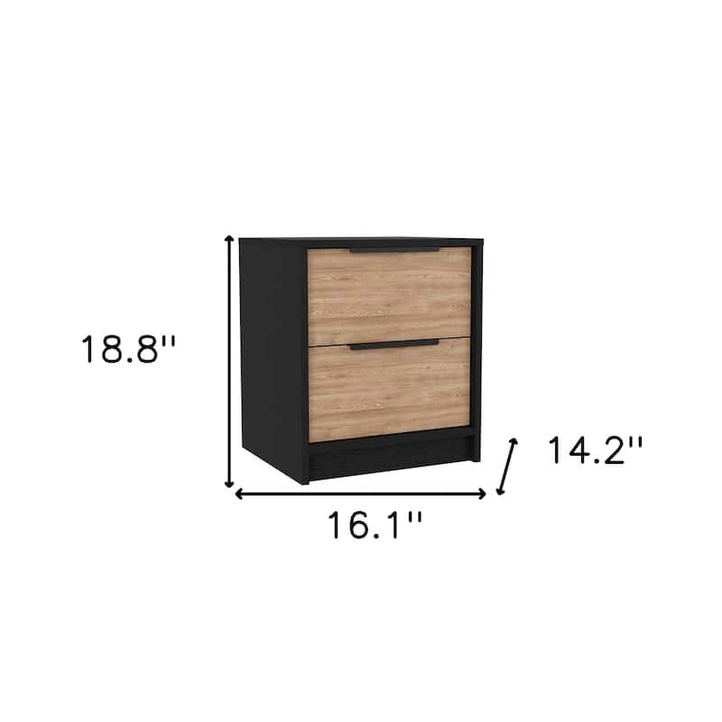 HomeRoots Three Piece Brown and Black Bedroom Set