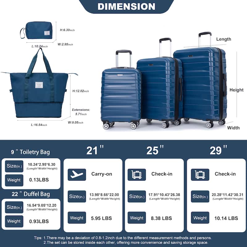 5PCS PC Luggage Set with TSA Lock