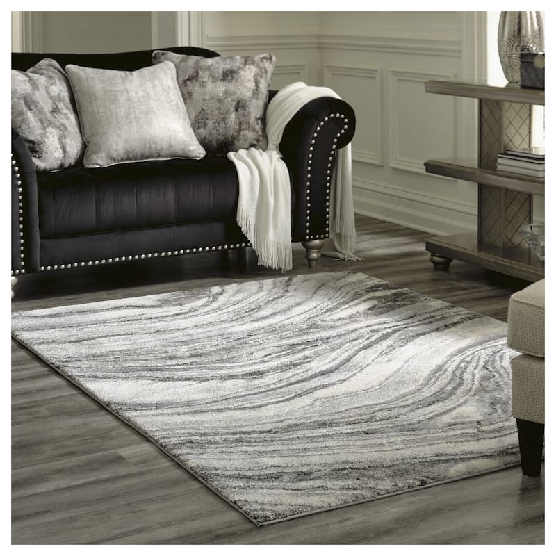 Wysdale Cream/Gray Medium Rug - 5'3"W x 7'3"D