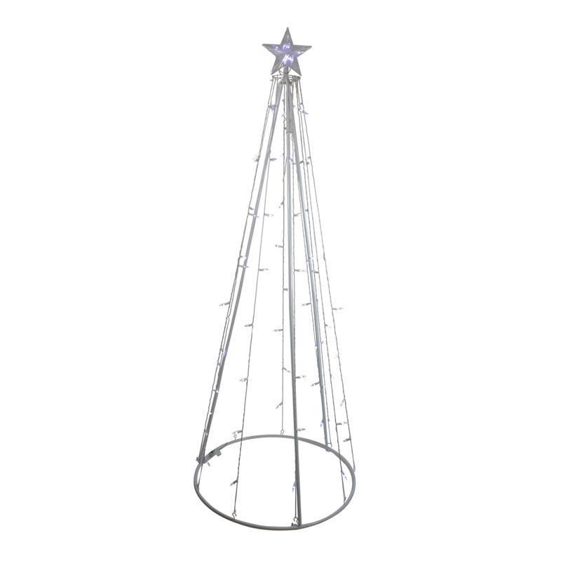 6' White LED Lighted Cone Tree Outdoor Christmas Decor On Sale Bed