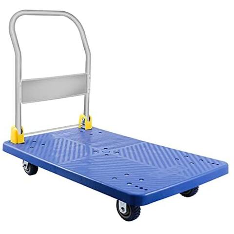 Blue 1320 lbs Folding Platform Cart Dolly Hand Truck