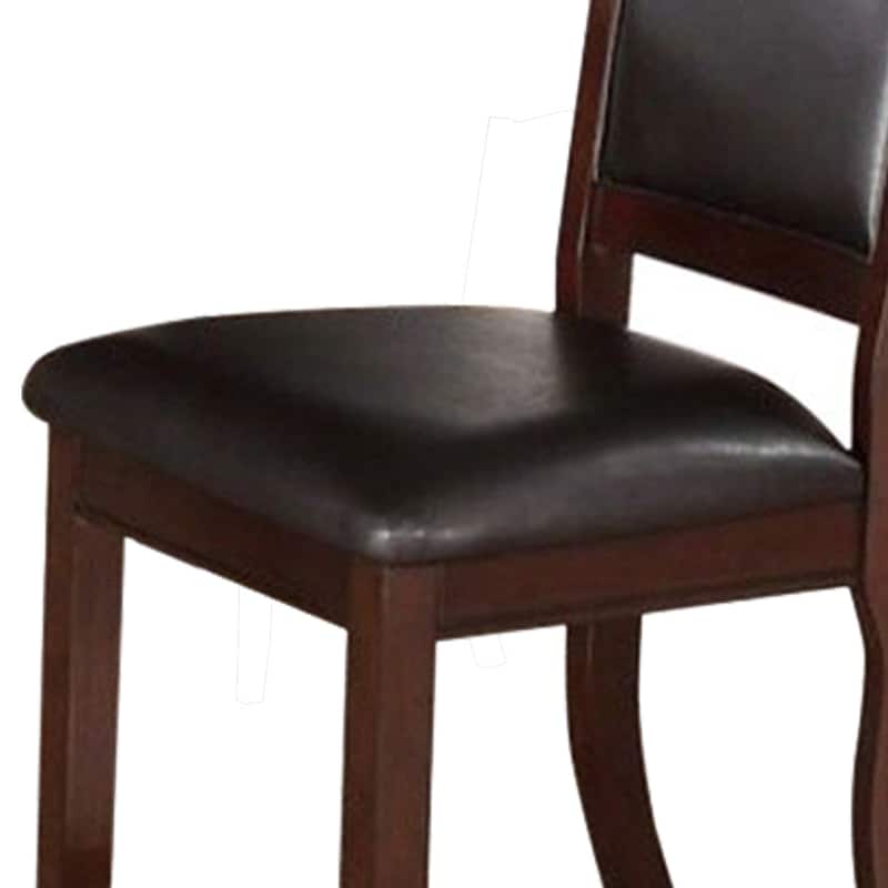 Rubber Wood Dining Chair, Set Of 2, Brown And Black - 40 H x 23 W x 20 L Inches