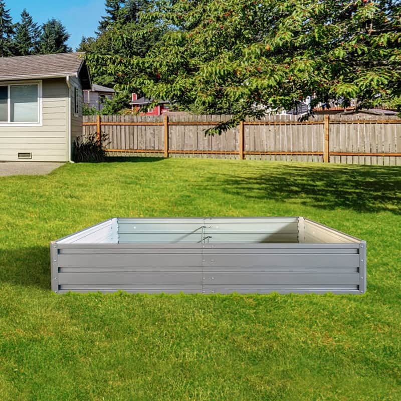 Metal Garden Bed – Outdoor Planter Box, Patio Planting Kit for Vegetables, Flowers & Herbs (Grey)‌