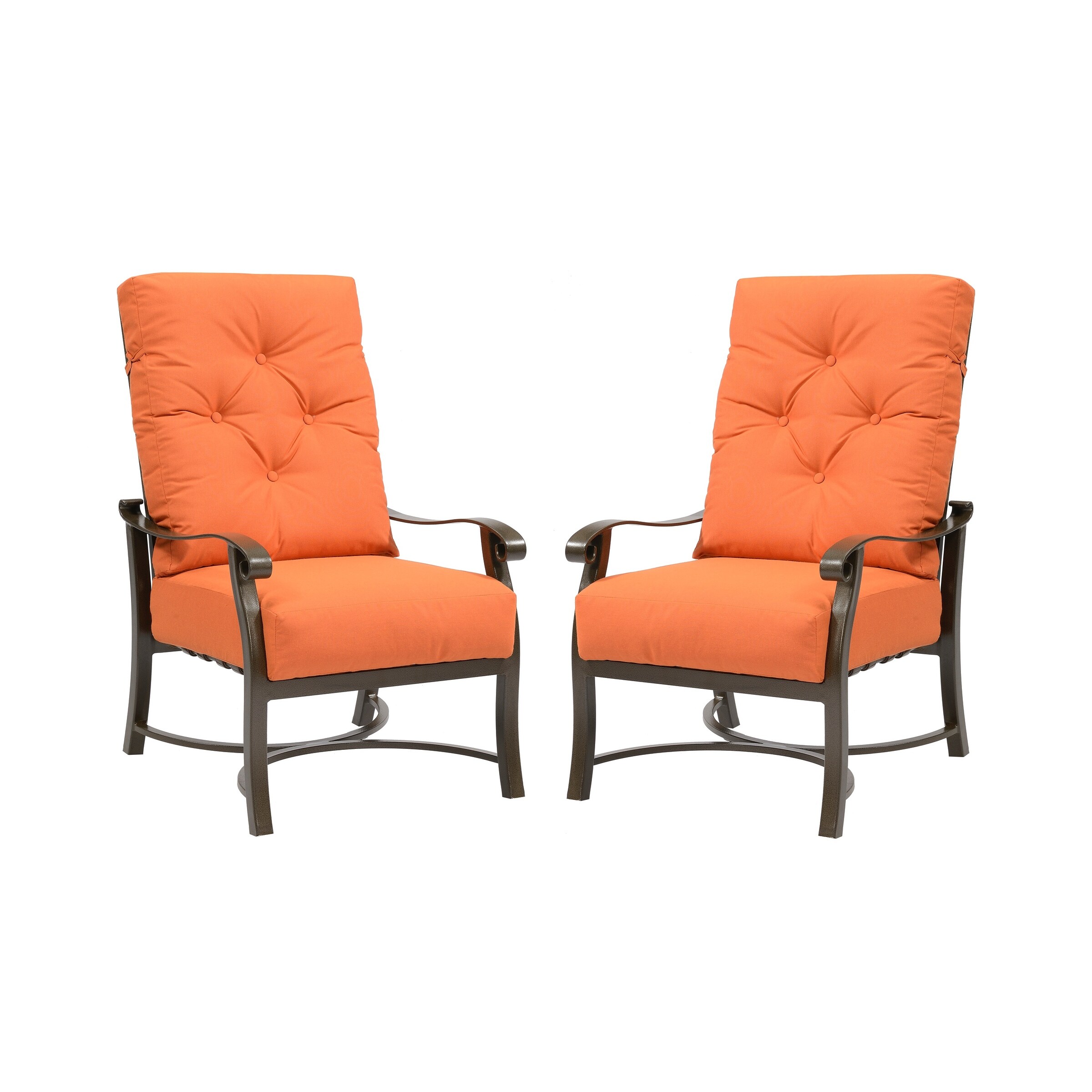 Shop Chatham Ii Cayenne Orange Outdoor Sunbrella Dining Chair Set Of 2 Overstock 18059548