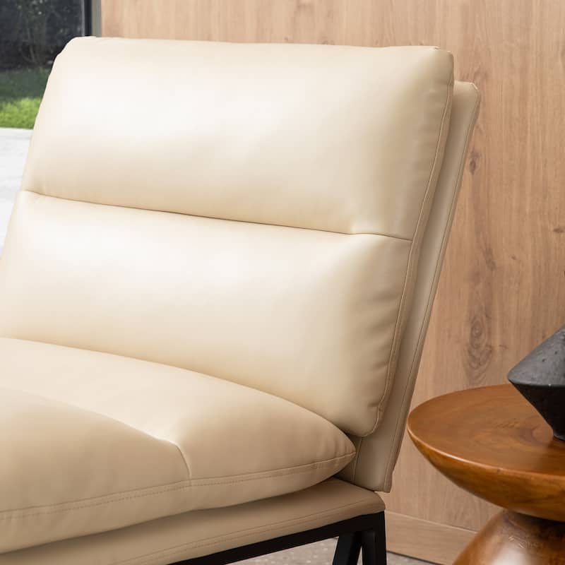 Glitzhome Set of 2 30.25"H Modern Ergonomic PU Accent Armless Chair