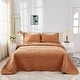 preview thumbnail 12 of 106, MarCielo 3 Piece Cotton Oversized Bedspread Quilt Set Tmonica Royal Orange - Oversized King