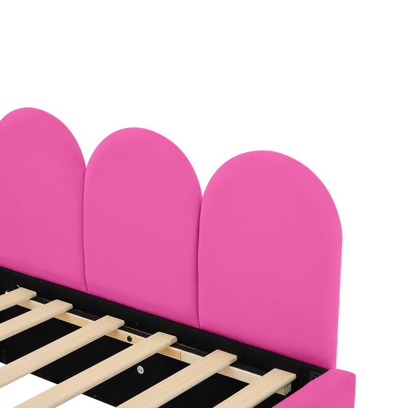 L-Shape Garden Backrest Daybed, Velvet Upholstered Sofabed with 2 Drawers, Soft Fabric Headboard Platform Bed Frame